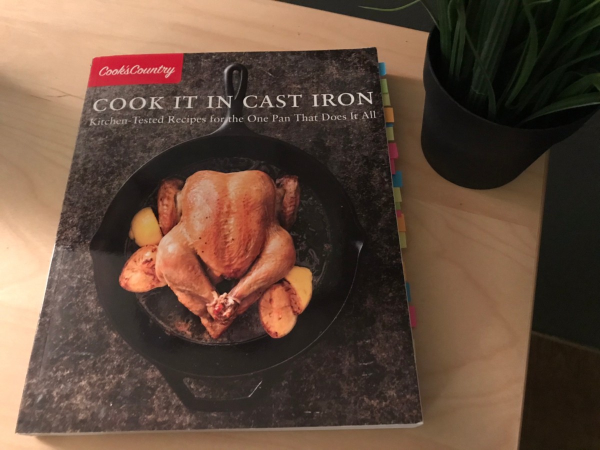My only cook book, dog-eared with the recipes for food I like to eat.